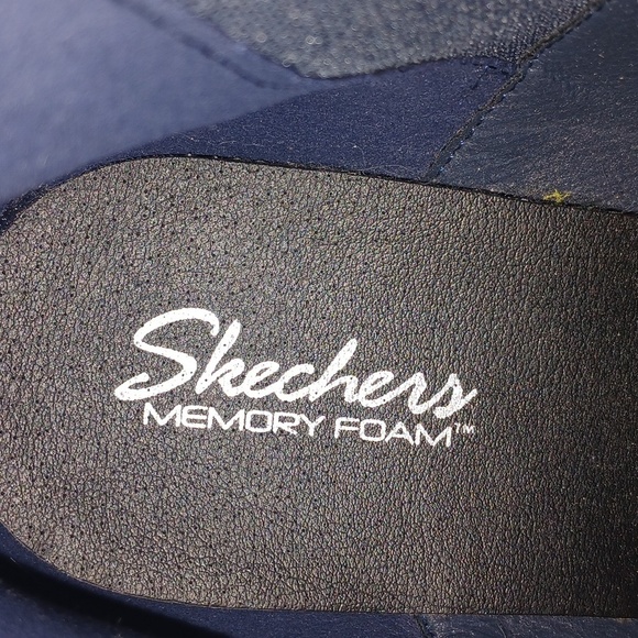 Skechers Blue Suede Ankle Boots Women's Block Heel Booties Size 7.5 - Picture 10 of 12